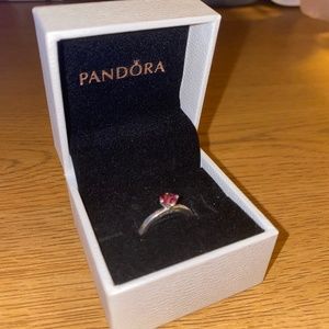 Pandora Sparkling Red Heart Ring